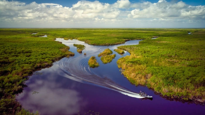 UNESCO:s världsarv Everglades från ovan.